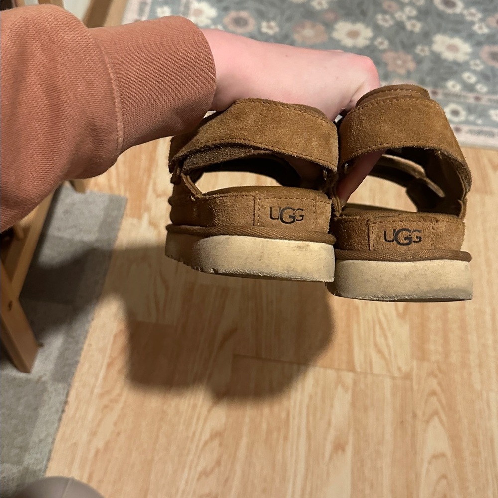 UGG Tan Sandals with Cream Sole - Picture 6 of 6